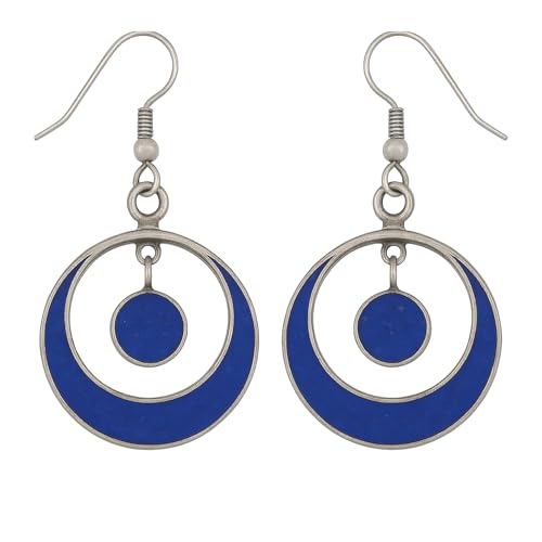 Komprimierte Lapislazuli-Edelstein Einlage Schöner Tropfen 925 Versilbert Modische Zeitgenössische Ohrringe für Damen Und Teenager Designer-Party-Geschenkschmuck von Tibetan Silver