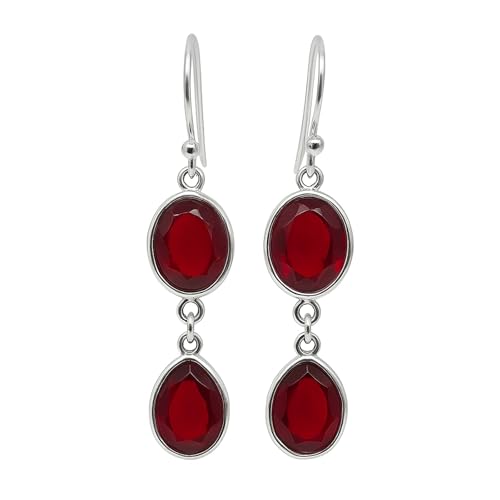 Rote Granat Edelstein Tropfen Baumeln Ohrringe Für Damen, 925 Sterling Silber Mode Designer Party Ohrringe Schmuck Handgefertigt Von Handwerker Rote Granat Edelstein Tropfen Baumeln Ohrringe Für Damen, 925 Sterling Silber Mode Designer Party Ohrringe Schmuck Handgefertigt Von Handwerker von Tibetan Silver