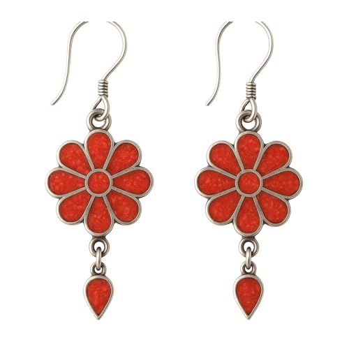 Schöne Handgefertigte Komprimierte Rote Koralle Edelstein Inlay Blumenform Mode Ohrringe für Damen 925 Versilbert Ethnische Zigeuner Boho Ohrring Schmuck Schöne Handgefertigte Komprimierte Rote Koralle Edelstein Inlay Blumenform Mode Ohrringe für Damen 925 Versilbert Ethnische Zigeuner Boho Ohrring Schmuck von Tibetan Silver