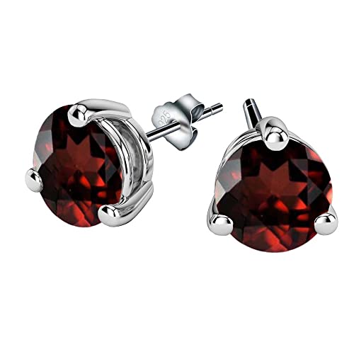 925 Sterling silber Granat Edelstein Ohrstecker 6 x 6 mm Mode Designer Schmuck für Damen Lässige und Party-Ohrringe von Tibetan Silver