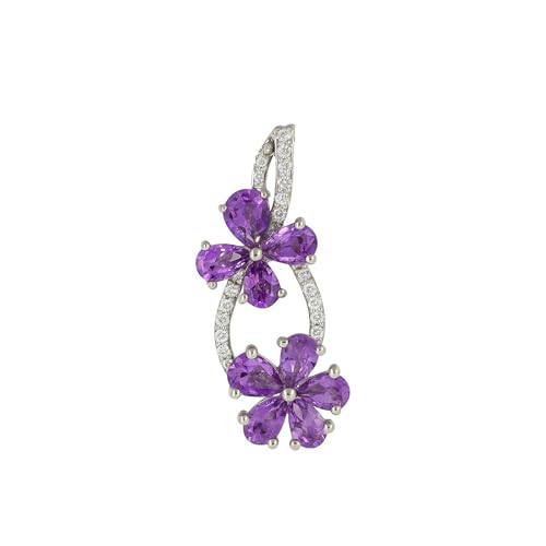 Tibetan Silver Floraler Damenschmuck-Anhänger – 925er Sterlingsilber mit Amethyst – Handgefertigtes Statement-Design – Februar-Geburtsstein – Geschenkidee Tibetan Silver Floraler Damenschmuck-Anhänger – 925er Sterlingsilber mit Amethyst – Handgefertigtes Statement-Design – Februar-Geburtsstein – Geschenkidee von Tibetan Silver