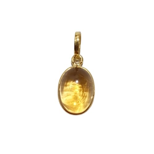 Tibetan Silver Vergoldeter 925 Sterlingsilber Natürlich Citrin Edelstein Anhänger Handgefertigter Designer-Schmuck für Damen Modischer Anhänger für Geschenke von Tibetan Silver