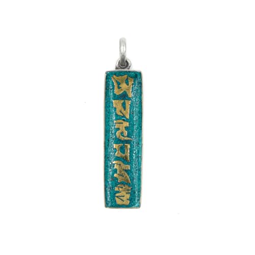 Tibetischer Türkis-Anhänger mit "Om Mani Padme Hum"-Mantra – Handgefertigtes Boho-Amulett für Damen und Herren – Spirituelles Geschenk – Dezember-Geburtsstein von Tibetan Silver