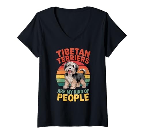 Damen Zitat zum tibetischen Terrier für Hundeliebhaber T-Shirt mit V-Ausschnitt Damen Zitat zum tibetischen Terrier für Hundeliebhaber T-Shirt mit V-Ausschnitt von Tibetan Terrier Dog Saying