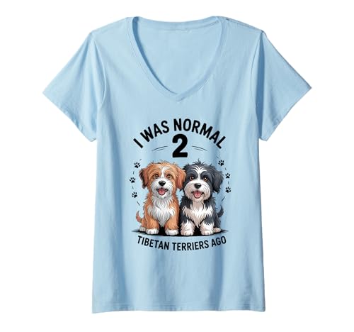 Damen Zitat zum tibetischen Terrier für Hundeliebhaber T-Shirt mit V-Ausschnitt von Tibetan Terrier Saying Dog Owner