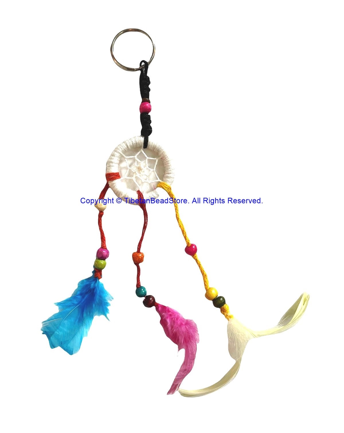 Handgemachter Traumfänger Charm Schlüsselanhänger Mit Bunten Federn - Hc167A16 Handgemachter Traumfänger Charm Schlüsselanhänger Mit Bunten Federn - Hc167A16 von TibetanBeadStore