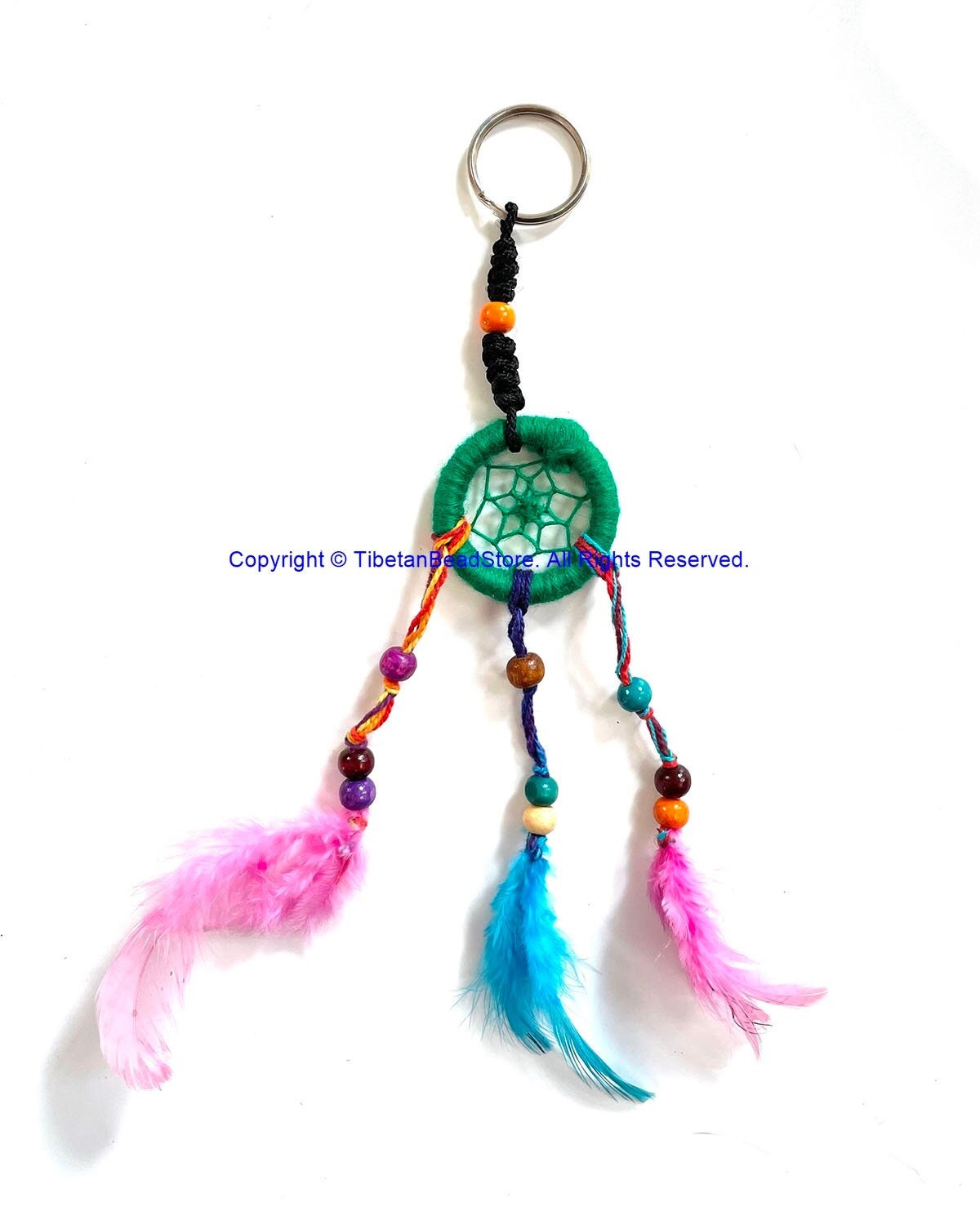 Handgemachter Traumfänger Charm Schlüsselanhänger Mit Bunten Federn - Hc167A17 Handgemachter Traumfänger Charm Schlüsselanhänger Mit Bunten Federn - Hc167A17 von TibetanBeadStore