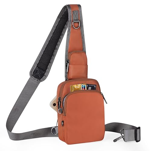 Tibroni Anti Diebstahl Umhängetasche Chest Crossbody Bag Brusttasche Herren Damen Schultertasche Wasserdicht Sling Bag Tasche Klein Handtasche mit Reißverschluss Lock und RFID-Blockierung von Tibroni