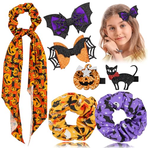 7 Stück Halloween Haarschmuck - Haarspangen und Elastische Haargummis Bänder für Dress Up - Haarspange für Frauen Mädchen Haar Zubehör 7 Stück Halloween Haarschmuck - Haarspangen und Elastische Haargummis Bänder für Dress Up - Haarspange für Frauen Mädchen Haar Zubehör von TiciKim