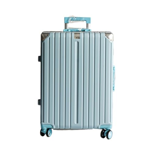 TidTop Reisekoffer Aluminiumrahmen-Koffer, Damen-Trolley, Boarding-Koffer, Licht-Sound-Lenkrad, Passwort, Zollschloss-Koffer Trolley (Color : Blue, Size : A) von TidTop