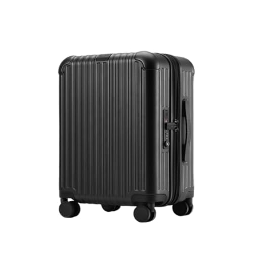 TidTop Reisekoffer Gepäck, erweiterbarer Koffer, Trolley-Koffer for Herren und Damen, Boarding-Koffer, Lederkoffer Trolley (Color : Black, Size : 20) von TidTop
