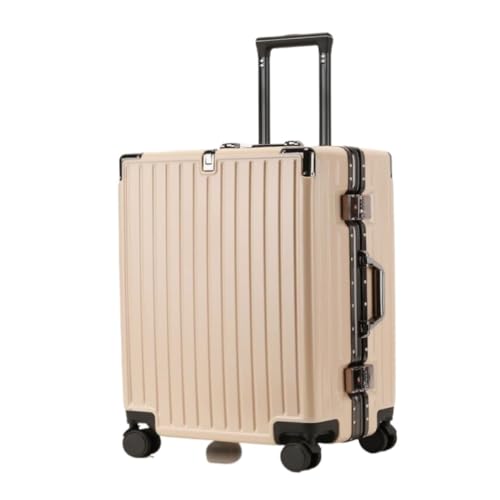 TidTop Reisekoffer Herren- und Damen-Aluminiumrahmen-Koffer, Trolley-Koffer, Boarding-Koffer, geräuschlos, Universal-Rad, Passwort-Box Trolley (Color : Pink, Size : 20) von TidTop