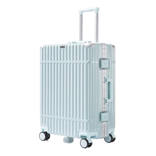 TidTop Reisekoffer Neuer multifunktionaler Koffer mit Aluminiumrahmen, Trolley-Koffer for Herren und Damen, Passwortbox, Boarding-Koffer Trolley (Color : Blue, Size : 24) von TidTop