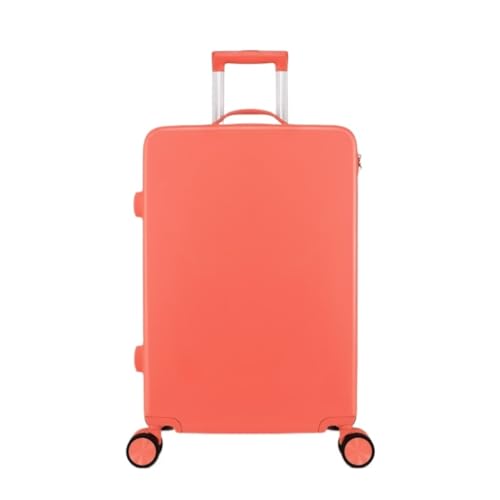 TidTop Reisekoffer Von Vorne Zu Öffnender Boarding-Koffer for Damen, 24-Zoll-Passwort-Reisekoffer, Universal-Rad-Trolley-Koffer Trolley (Color : Orange, Size : 22) von TidTop