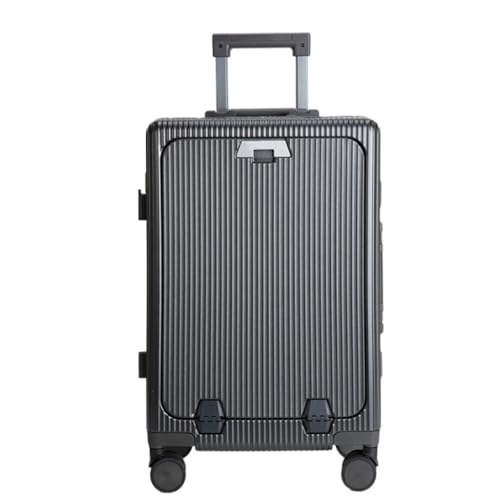 TidTop Reisekoffer Vorne Öffnender Aluminiumrahmen-Koffer, Damen-Trolley, Herren-Kabinen-Passwort-Box, Geschäftsreise-Koffer Trolley (Color : Gray, Size : A) von TidTop