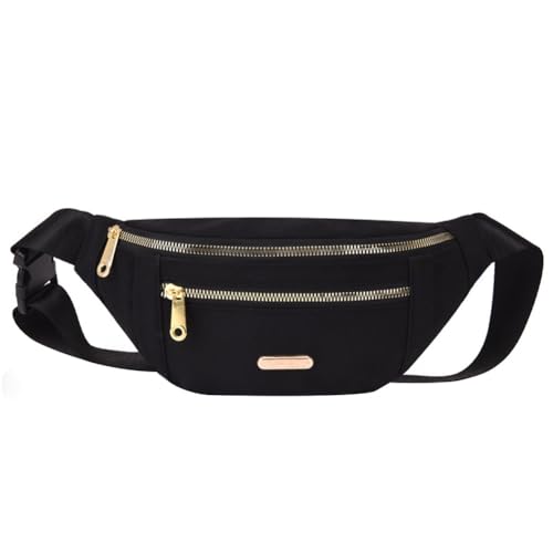 Gürteltasche, Gürteltasche, Umhängetasche, Bauchtasche für Laufen, Wandern, Reisen, Workout, verstellbarer Riemen für Damen, Schwarz , Einheitsgröße von Tidecc