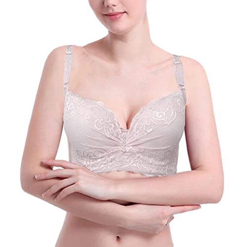 Tidecc Spitze BH für Frauen Push Up 3/4 Cup Bügel Dessous Bralette Verstellbar Alltag BHs Gr. 80C ,80D,80F, hellrosa von Tidecc