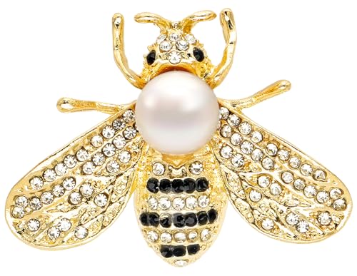 Tidefire Insekt Brosche Kristall Biene Brosche Libelle Brosche Schmetterling Brosche Pin Strass Tier Anstecknadel für Damen (32105 Weiß) von Tidefire