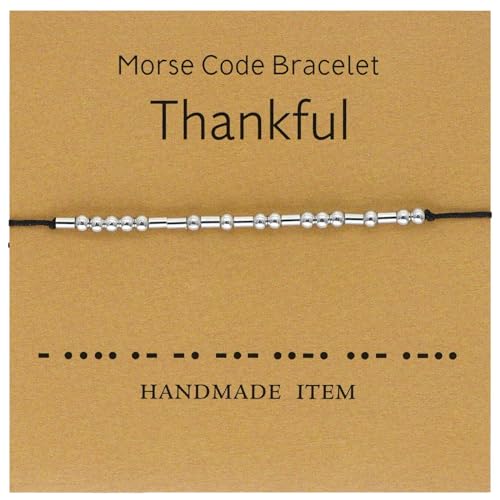 Tidefire Morsecode Armbänder für Frauen Männer Geheime Armreif Freundschaft Armband mit (MS009 Dankbar) von Tidefire