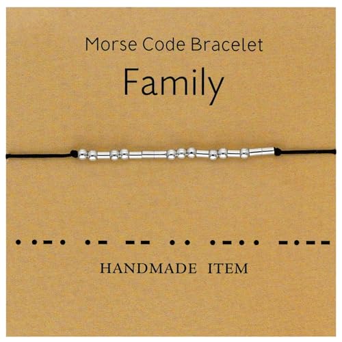Tidefire Morsecode Armbänder für Frauen Männer Geheime Armreif Freundschaft Armband mit (MS009 Familie) von Tidefire