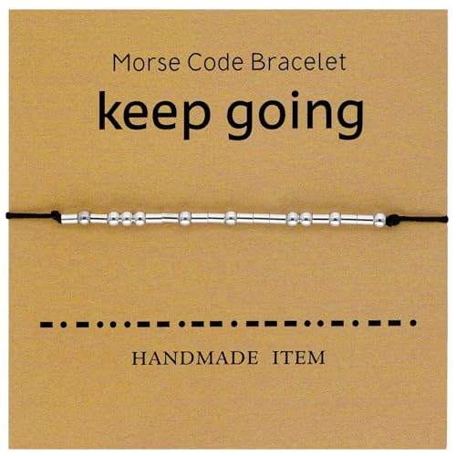 Tidefire Morsecode Armbänder für Frauen Männer Geheime Armreif Freundschaft Armband mit (MS009 Mach weiter) von Tidefire