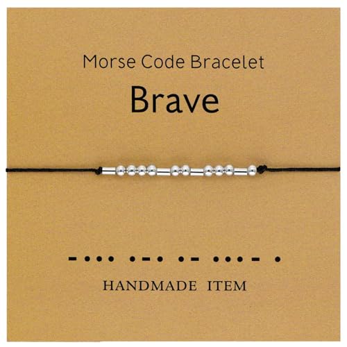 Tidefire Morsecode Armbänder für Frauen Männer Geheime Armreif Freundschaft Armband mit (MS009 Mutig) von Tidefire