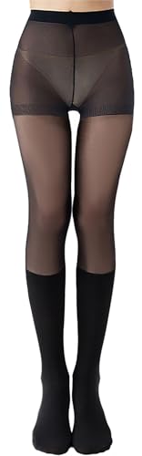 Tidefire Oberschenkel Strumpfhosen High Long Stocking Strapsstrumpfhose Socke für Damen (Schwarz Kurz) von Tidefire
