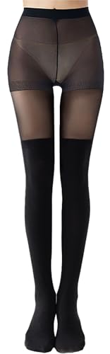 Tidefire Oberschenkel Strumpfhosen High Long Stocking Strapsstrumpfhose Socke für Damen (Schwarz Lang) von Tidefire