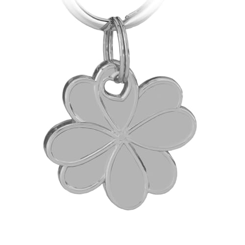 Tidero Kleeblatt Schlüsselanhänger - Glücksbringer Anhänger für Männer Frauen - Geschenk Abitur Neuer Job Gute Besserung Viel Glück Reise (Silber (matt)) von Tidero