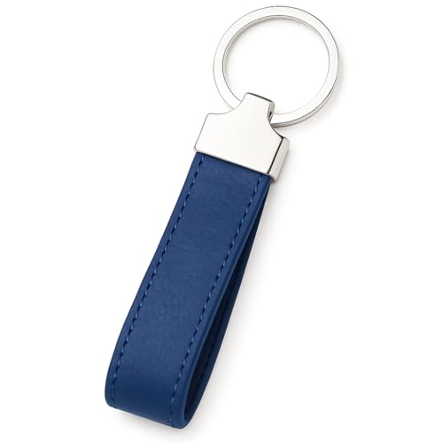 Tidero Schlüsselanhänger Leder Oslo | Geschenk Weihnachten Jahrestag Geburtstag Männer Frauen | 100% Handmade in Germany - Blau von Tidero