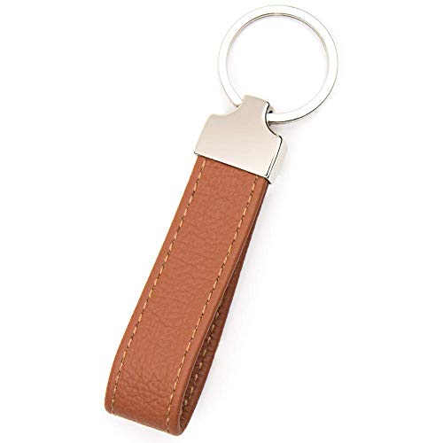 Tidero Schlüsselanhänger Leder Oslo | Geschenk Weihnachten Jahrestag Geburtstag Männer Frauen | 100% Handmade in Germany - Hellbraun von Tidero