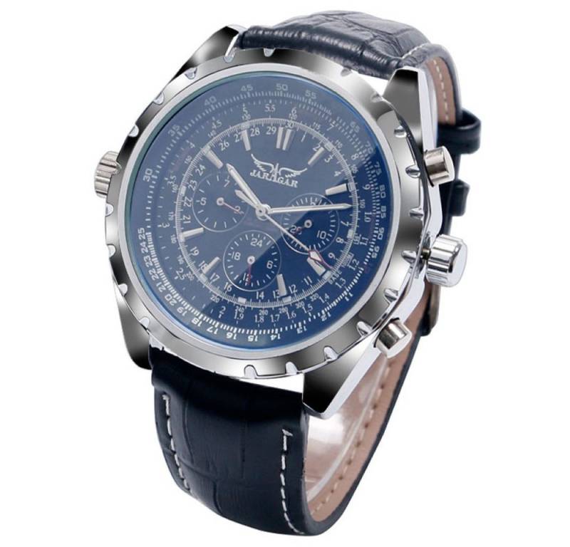 Tidy Automatikuhr Jaragar Automatische Herren Uhr Blaues Zifferblatt Chronograph Datum Jaragar von Tidy