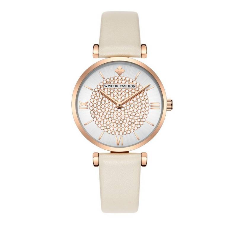 Tidy Quarzuhr Damen-Quarzuhr WWOOR, Modisch und Elegant Beige 8851-Be von Tidy