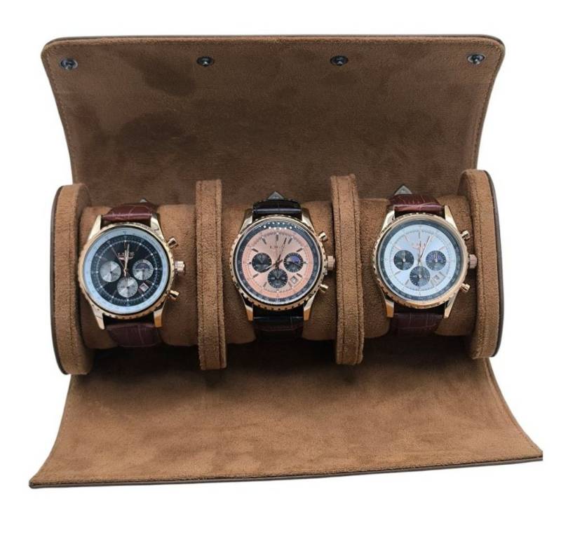 Tidy Quarzuhr Geschenkset Uhrenrolle inkl 3x Lige 8989 Uhren Sportlich Chrono, (Uhrenrolle mit 3 Lige Uhren 8989) von Tidy