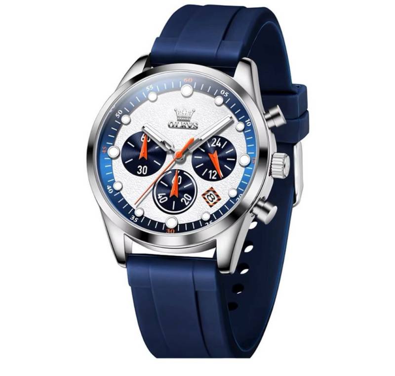 Tidy Quarzuhr Sportliche Herren-Chronographuhr mit Silikonarmband von Tidy