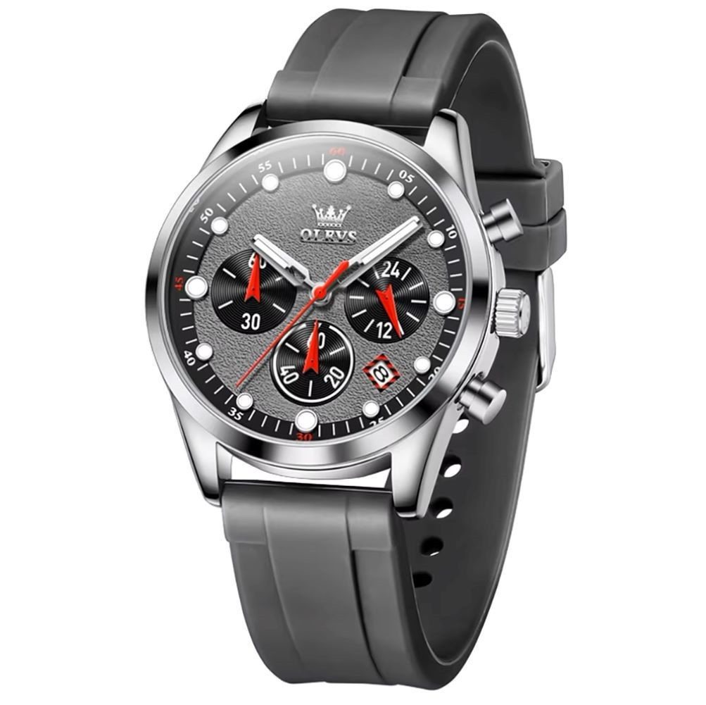 Tidy Quarzuhr Sportliche Herren-Chronographuhr mit Silikonarmband von Tidy