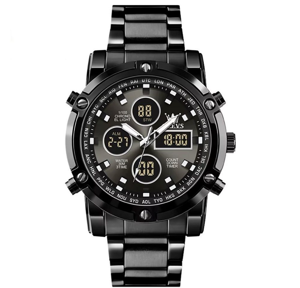 Tidy Quarzuhr XL Herrenuhr Edelstahl – Analoge Uhr für Outdoor-Sport von Tidy