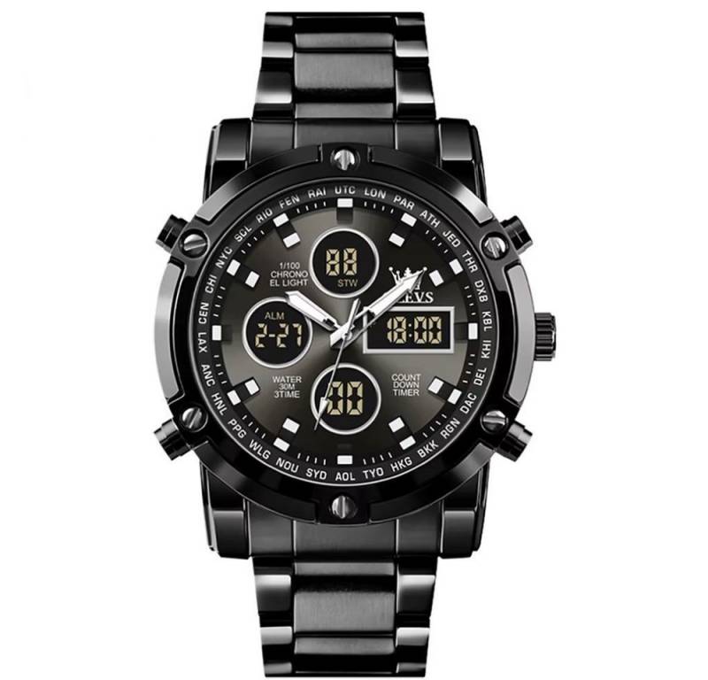 Tidy Quarzuhr XL Herrenuhr Edelstahl – Analoge Uhr für Outdoor-Sport von Tidy