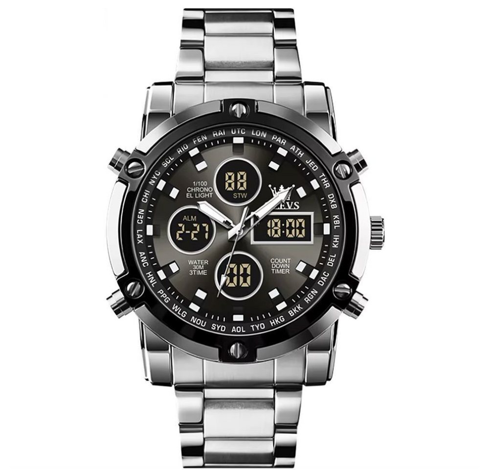 Tidy Quarzuhr XL Herrenuhr Edelstahl – Analoge Uhr für Outdoor-Sport von Tidy