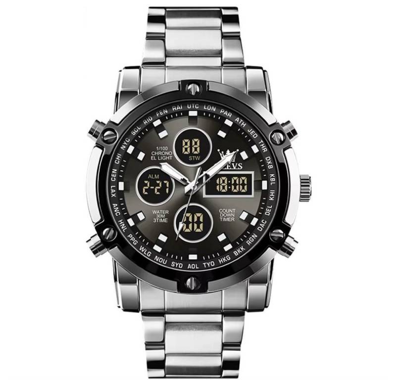 Tidy Quarzuhr XL Herrenuhr Edelstahl – Analoge Uhr für Outdoor-Sport von Tidy