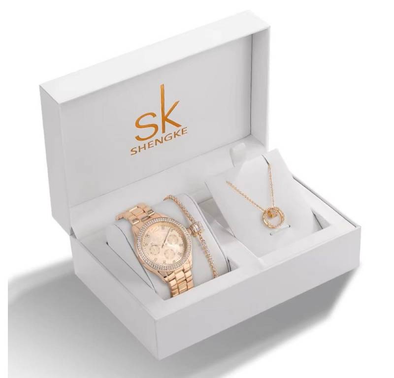 Tidy Schmuckset Valentinstag Muttertag Shengke Geschenkset, Damenuhr Geschenkbox von Tidy