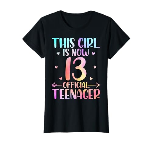 This Girl is Now 13 Official Teenager Tie Dye 13th Birthday T-Shirt von Tie Dye 13th Birthday Gifts Co.