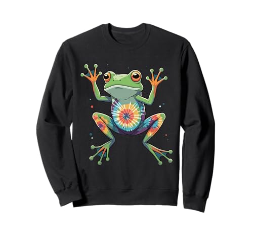 Colorful Tie-Dye Frog Leaping Art for Kids & Nature Lovers Sweatshirt von Tie-Dye Froggy Leap Art & Design