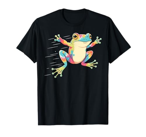 Colorful Tie-Dye Frog Leaping Art for Kids & Nature Lovers T-Shirt von Tie-Dye Froggy Leap Art & Design