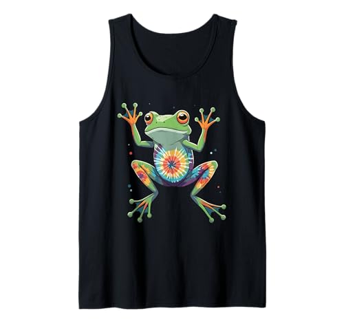 Colorful Tie-Dye Frog Leaping Art for Kids & Nature Lovers Tank Top von Tie-Dye Froggy Leap Art & Design