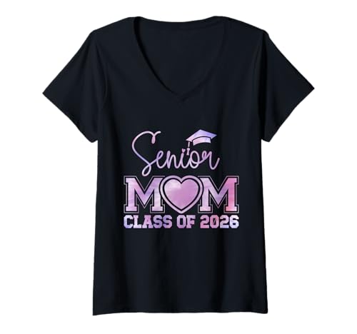 Damen Ältere Mutter der Klasse 2026 Stolze Mutter eines Absolventen von 2026 T-Shirt mit V-Ausschnitt Damen Ältere Mutter der Klasse 2026 Stolze Mutter eines Absolventen von 2026 T-Shirt mit V-Ausschnitt von Tie Dye Proud Mom Of A 2026 Graduate Graduation