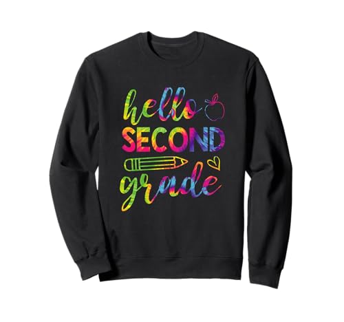 Tie Dye Hallo, Lehrerin der zweiten Klasse, Mädchen zum Schulanfang Sweatshirt von Tie Dye Teacher Grades Outfits Co.