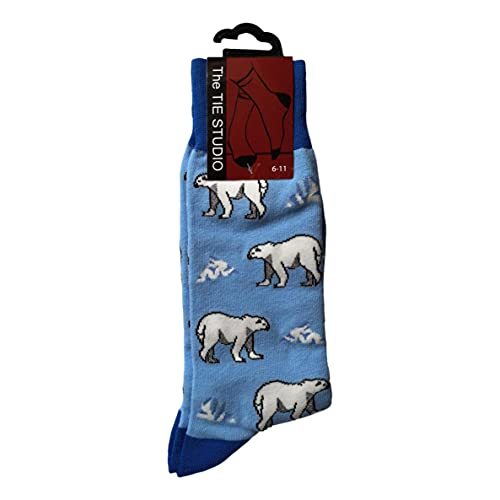 Unisex-Knöchelsocken Eisbären auf Blau, Erwachsene, Größe 39-46 von Tie Studio