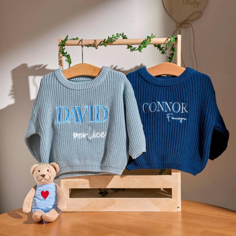 Personalisierter Baby Pullover Gesticktes Geschenk, Geschenk Zur Geburt Personalisierter Baby Pullover Gesticktes Geschenk, Geschenk Zur Geburt von TieDapperStudio