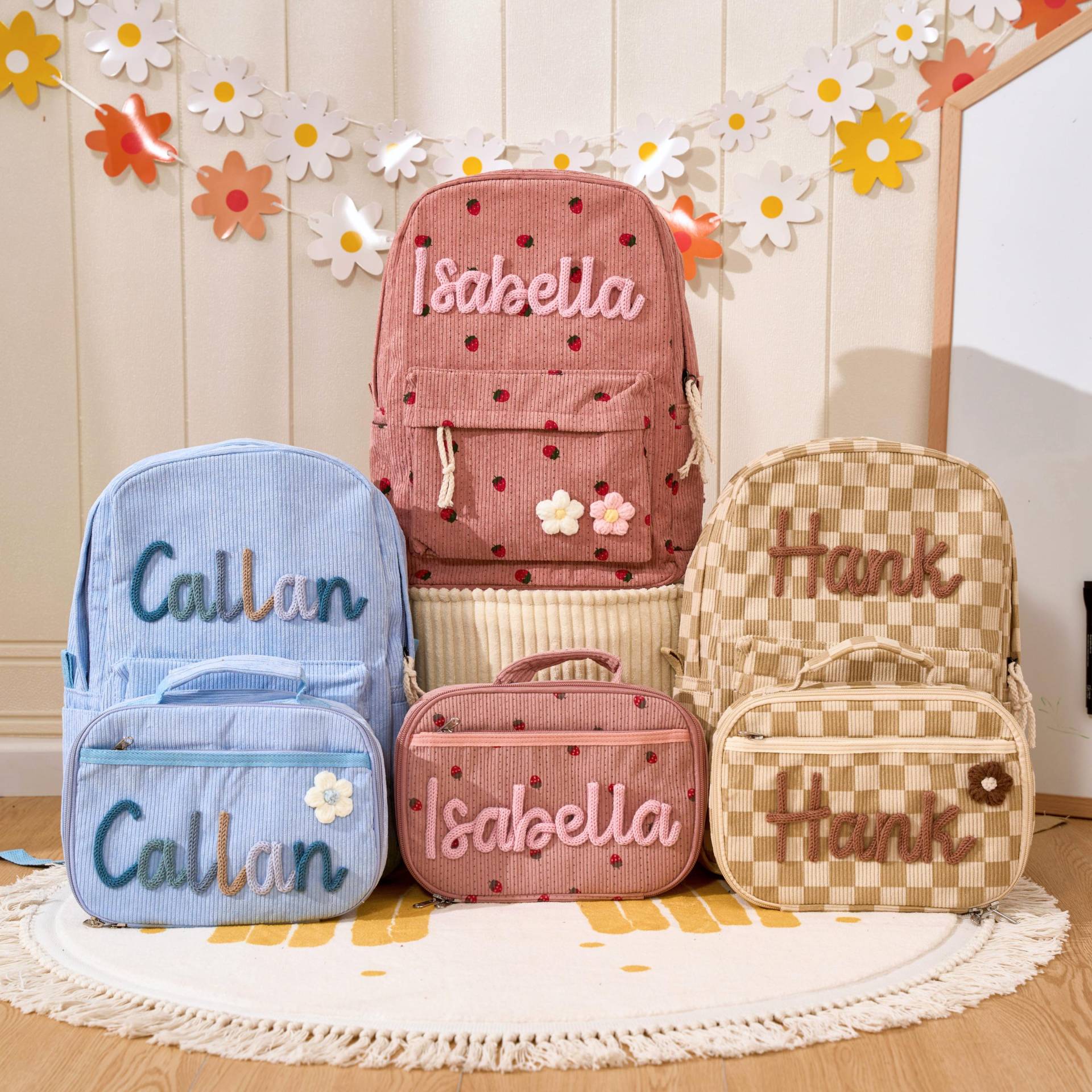 Personalisierter Rucksack Und Lunchbag Set Back To School Kid Geschenk von TieDapperStudio